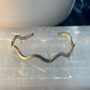 Vintage Mexican Sterling Silver Wave Cuff – Mexico 925 – Modernist Taxco Style